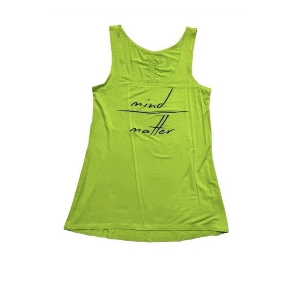 Gaiam Mind Over Matter Tank Top Yoga Neon Green Size M Soft Stretch Sleeveless